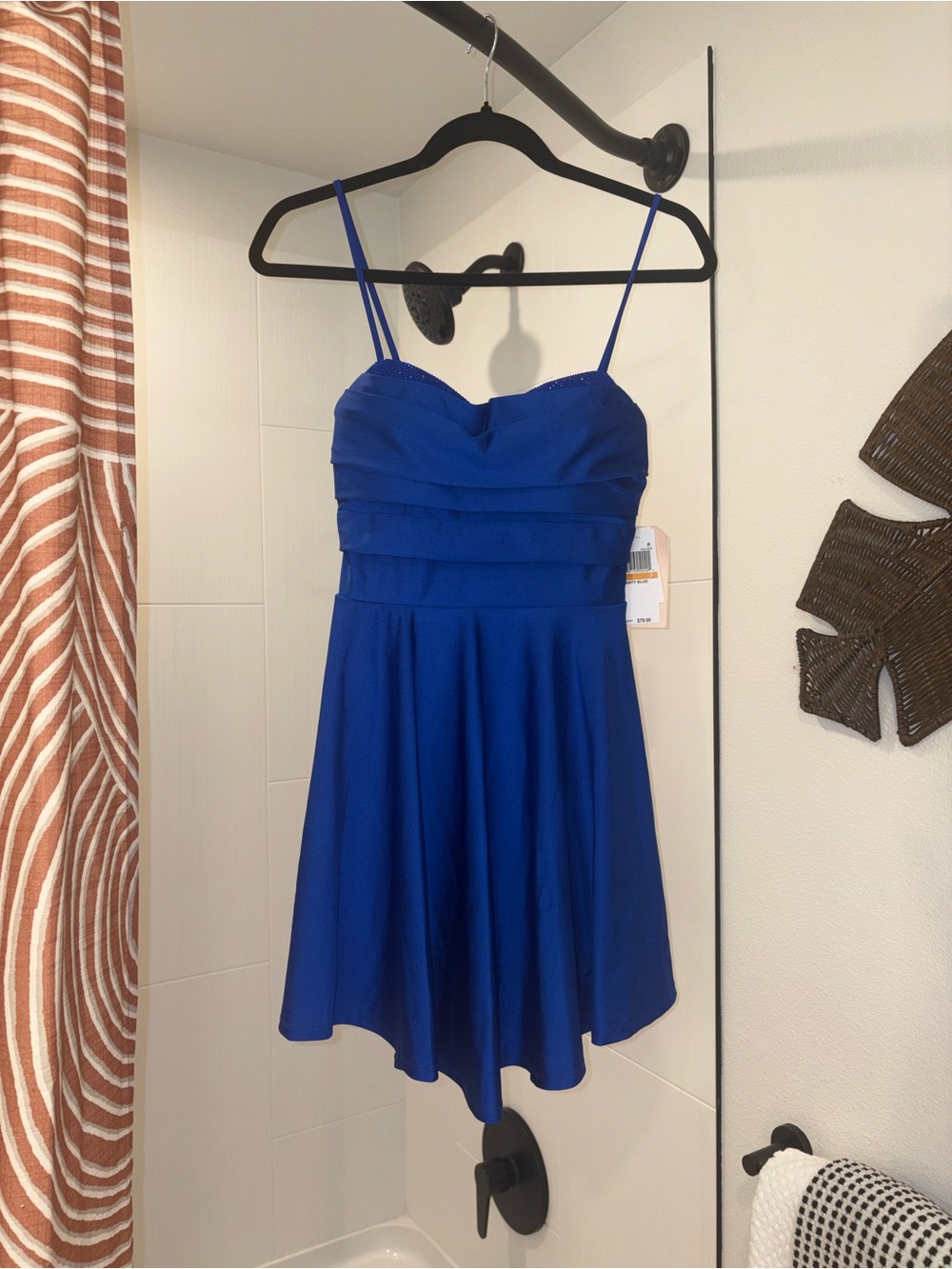 City Studio Cobalt Blue Sweetheart Spaghetti Strap Prom Dress